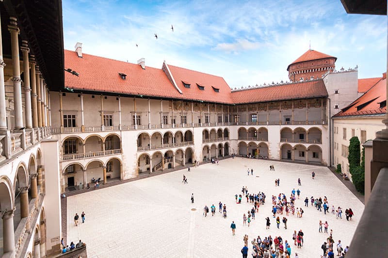 Cour du château du Wawel à Cracovie